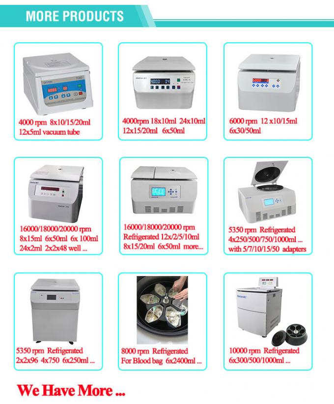 Centrífuga de bancada com rotor basculante TDZ5-WS com frascos de centrífuga de 100ml e 250ml 7